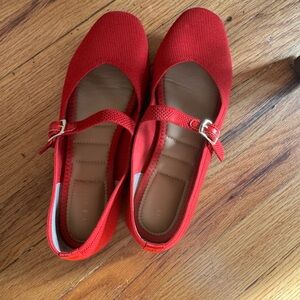 Red Women's Mary Jane Flats